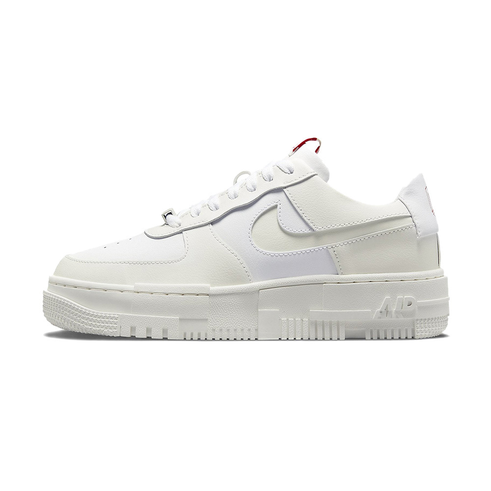 Nike W Air Force 1 Pixel 女全白奶油像素解構皮革休閒鞋CK6649...