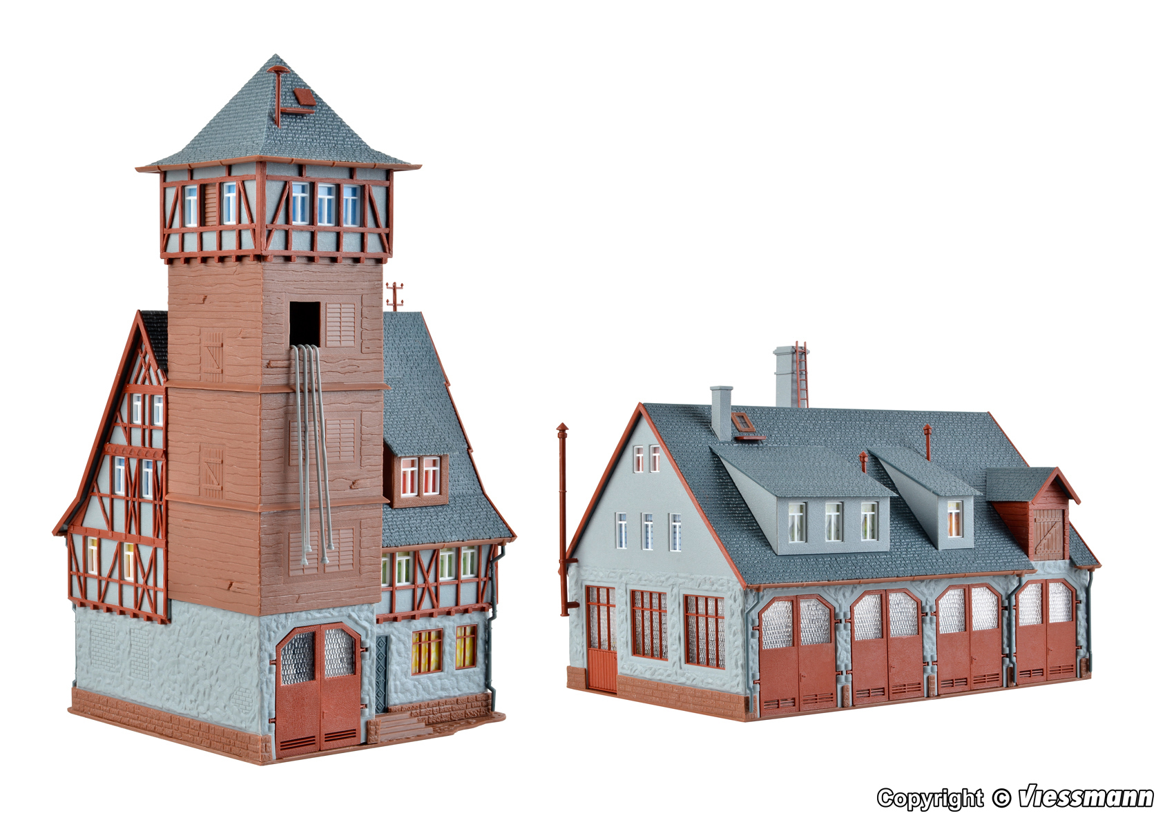 Vollmer 43767 HO scale, Fire station base, five track