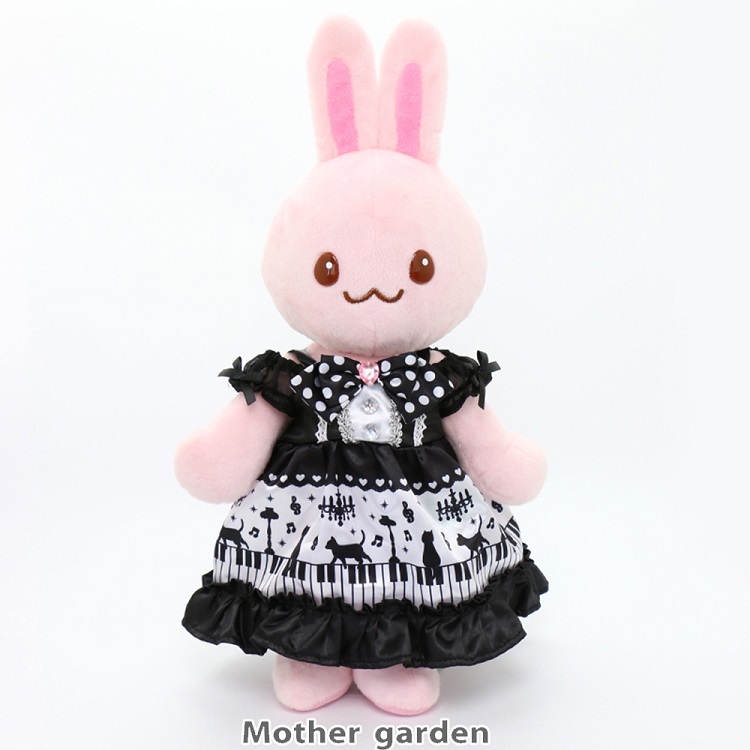 日本Usamomo萌兔桃桃-更衣配件-洋裝 琴鍵上的貓 43cm專用