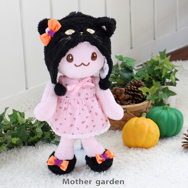 日本Usamomo萌兔桃桃-更衣配件-鞋帽 黑貓 43cm專用