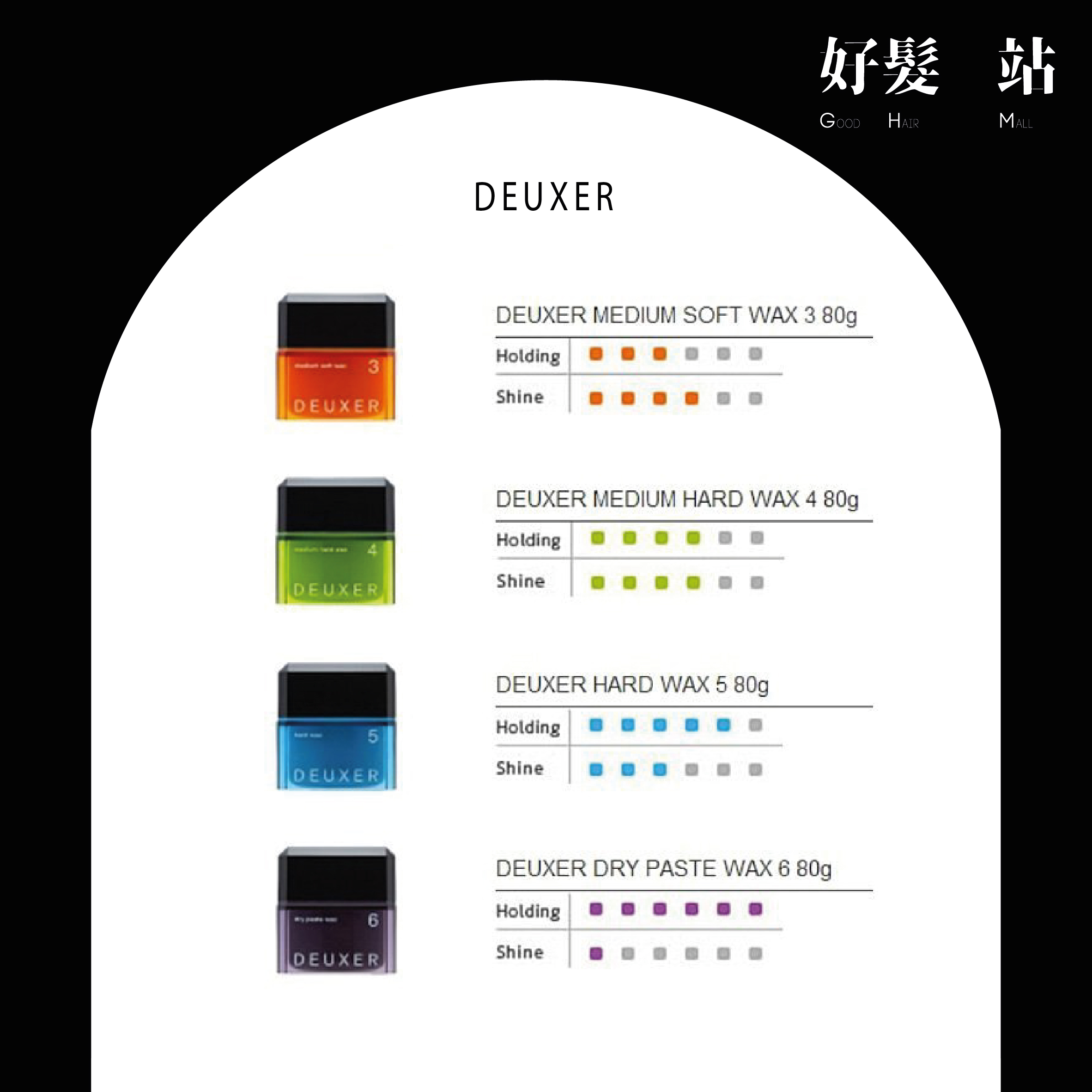 好髮站：Deuxer 003 - No.4 微硬度髮蠟(80g)