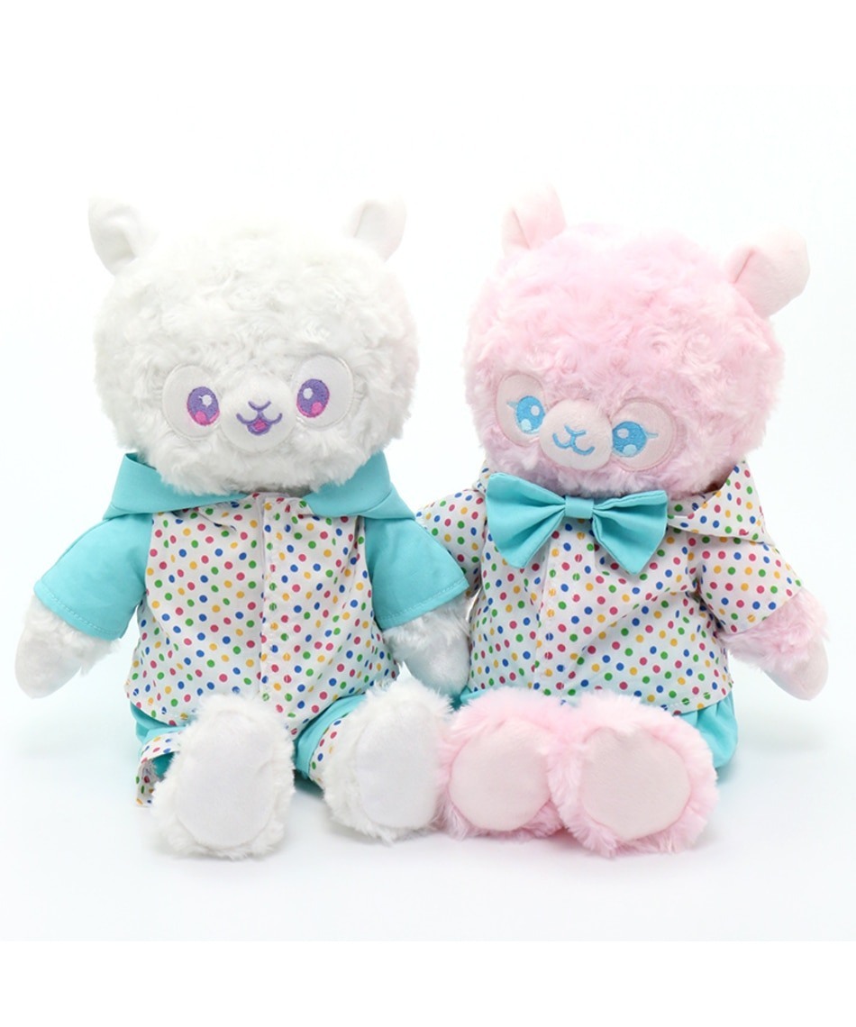 Usamomo萌兔桃桃-限定版絨毛-羊駝娃娃 34cm 桃 白