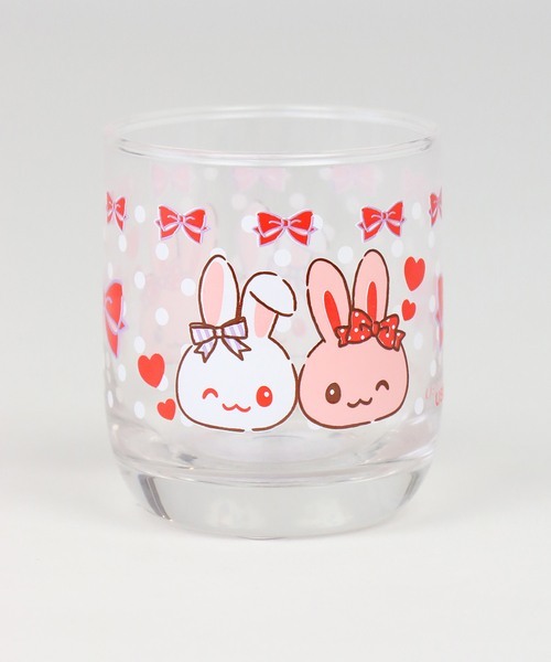 Usamomo萌兔桃桃-厚底迷你玻璃杯-蝴蝶結