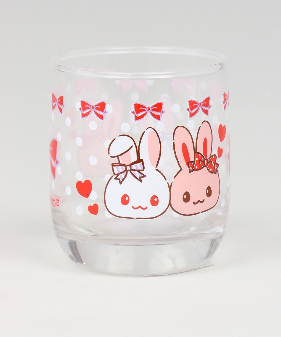 Usamomo萌兔桃桃-厚底迷你玻璃杯-蝴蝶結