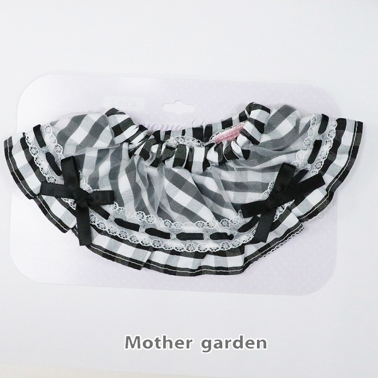 Usamomo萌兔桃桃-更衣配件黑色格紋裙子 蝴蝶結紫裙 粉紅裙子 黃色小扣藍裙子 S尺寸