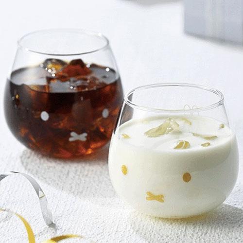 日本製miffy米菲兔不倒翁玻璃杯對杯組