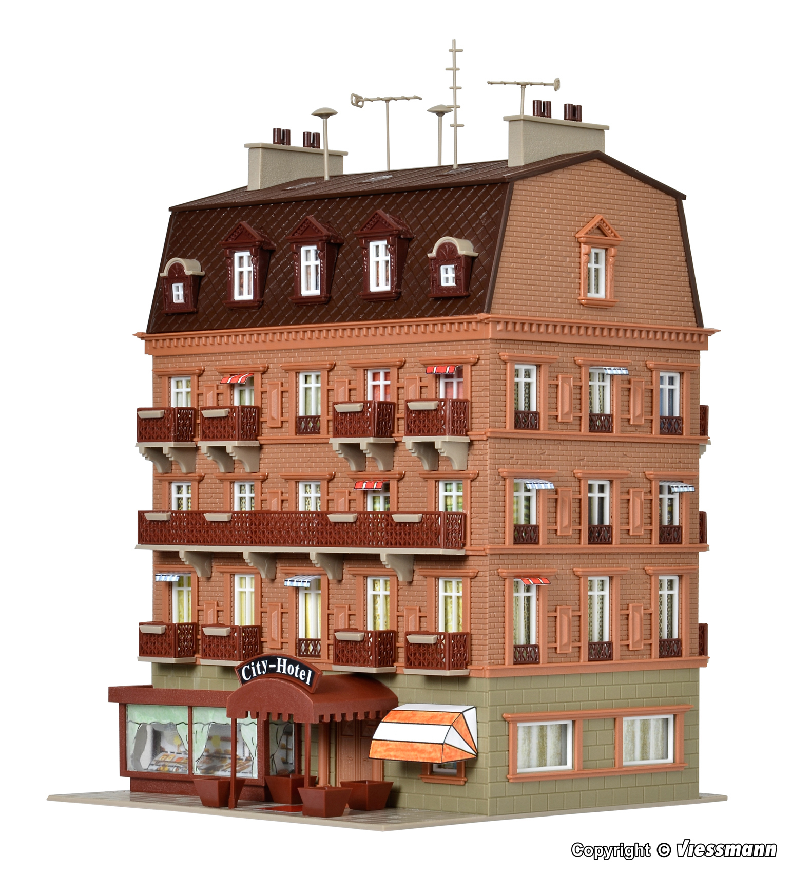 Vollmer 43782 HO scale, City hotel with LED lighting, functional kit
