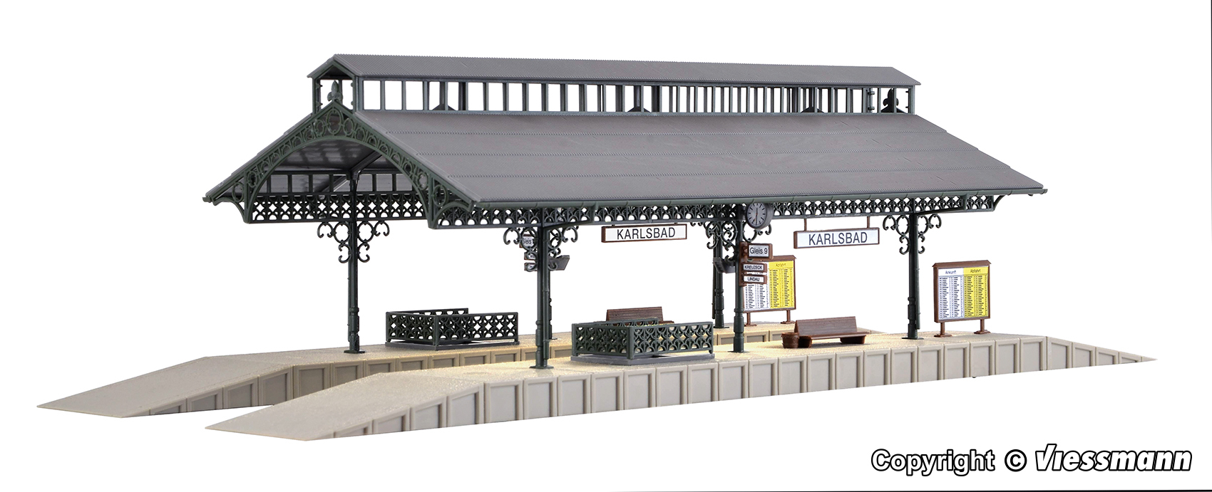 Vollmer 43545 H0 Platform hall with LED lighting, functional kit