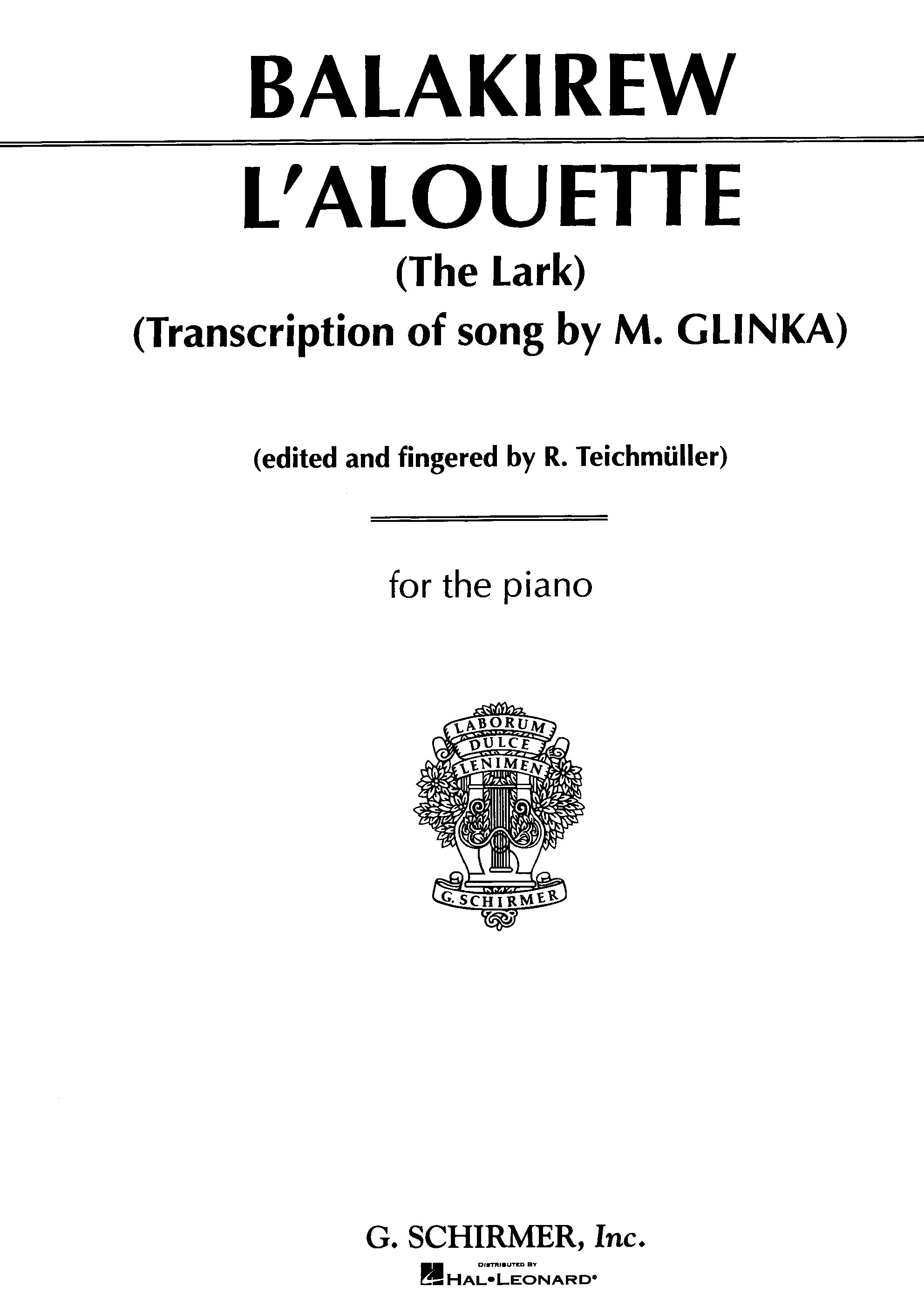 《M. Balakirew: The Lark》