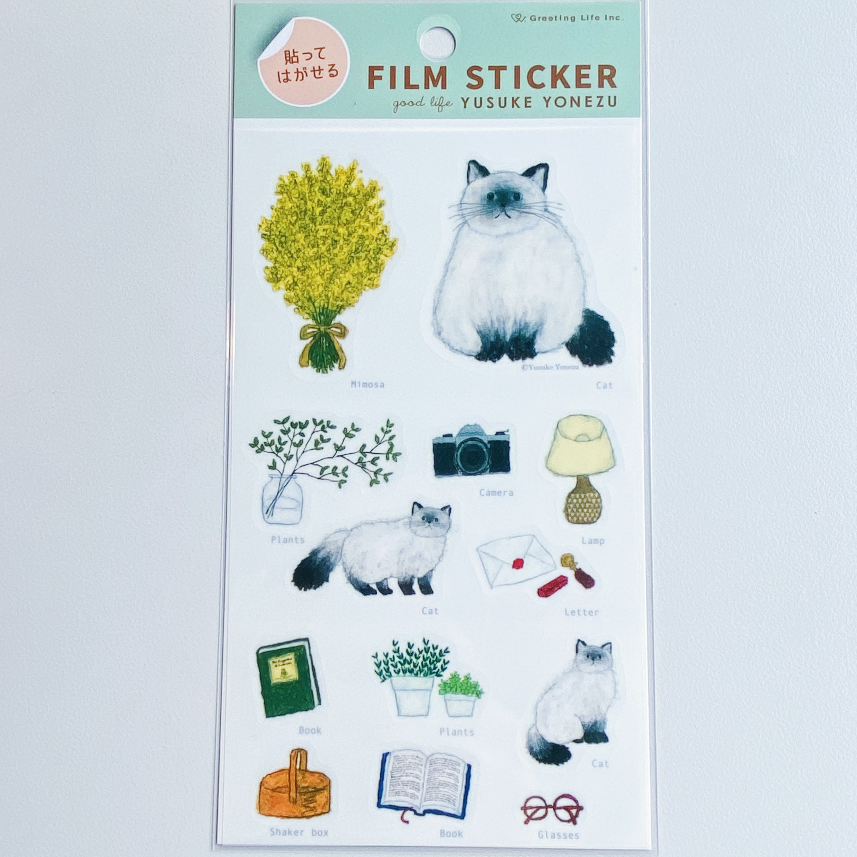 日本Greeting Life 米津祐介 貓咪 手帳貼紙