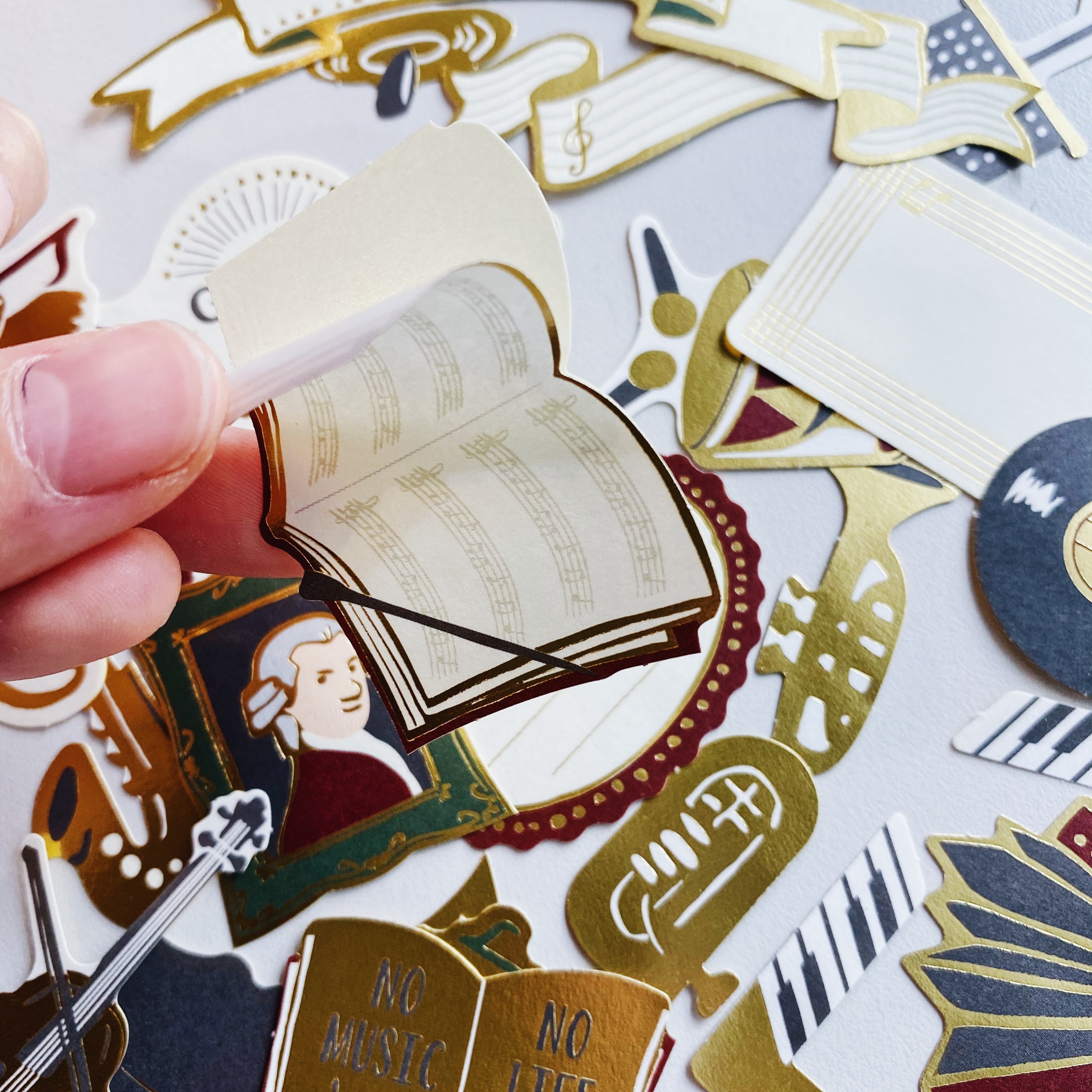 音樂 Music 燙金貼紙包 25入｜ 日本 Greeting Life