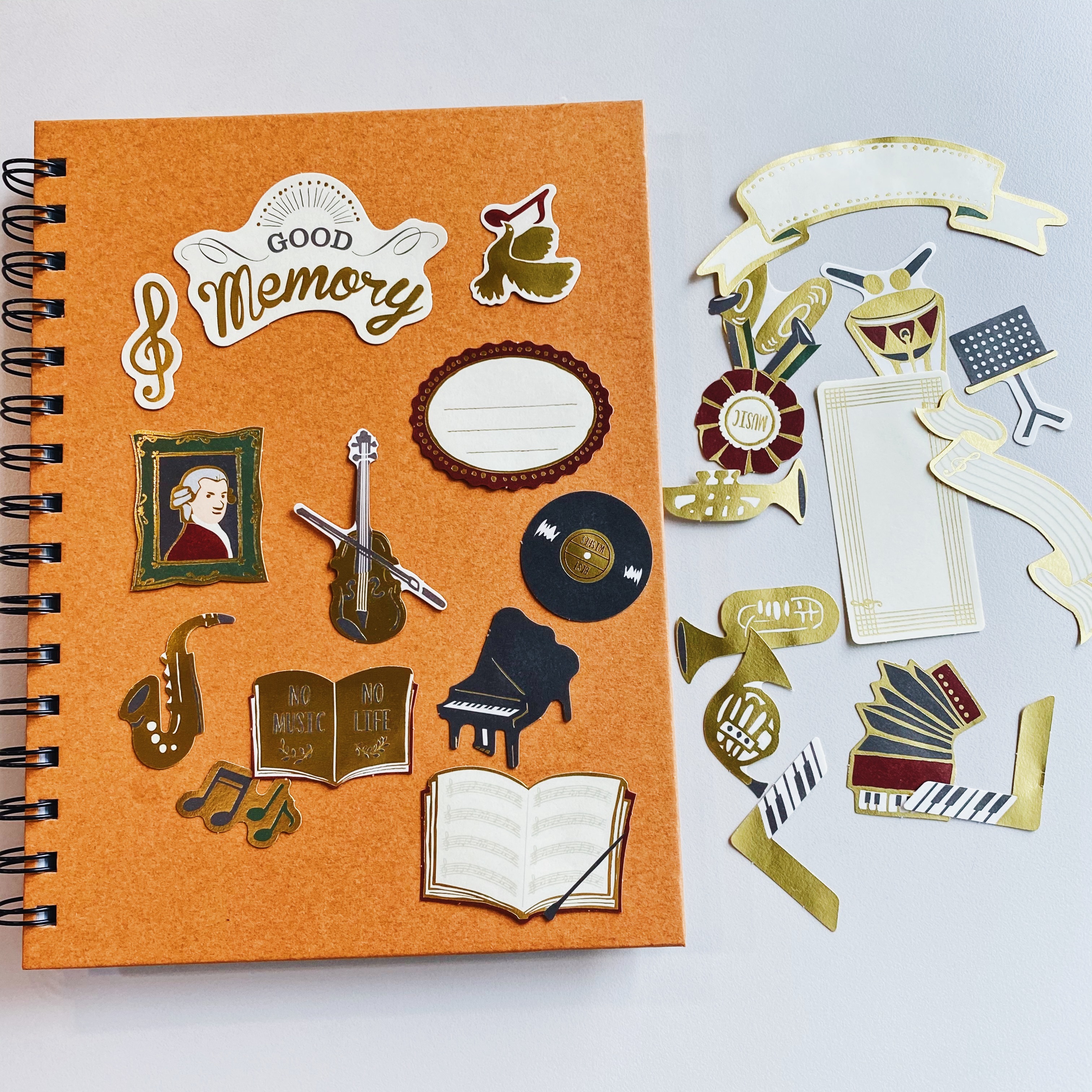 音樂 Music 燙金貼紙包 25入｜ 日本 Greeting Life