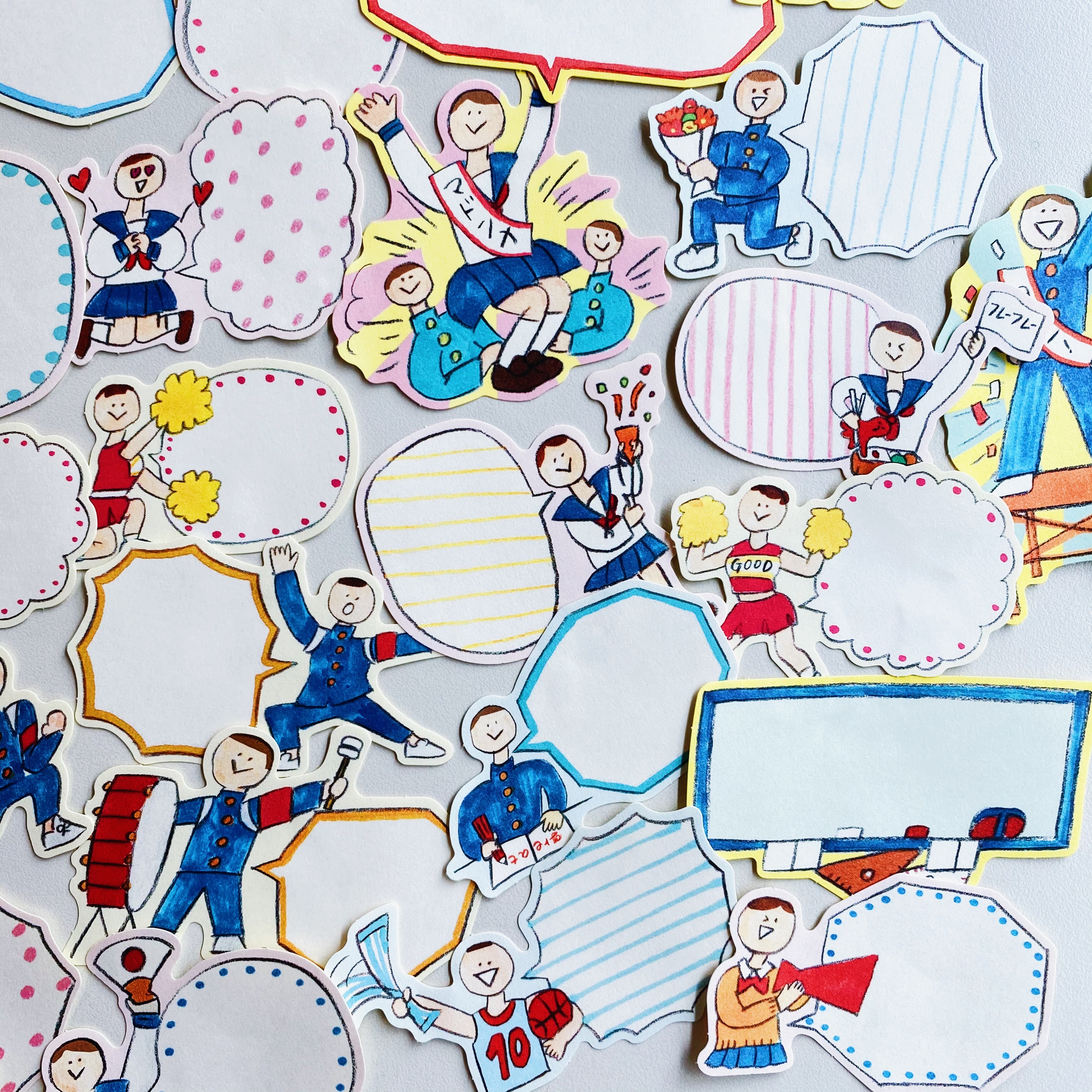 學校生活 可書寫模造貼紙包 25入｜ 日本 Greeting Life