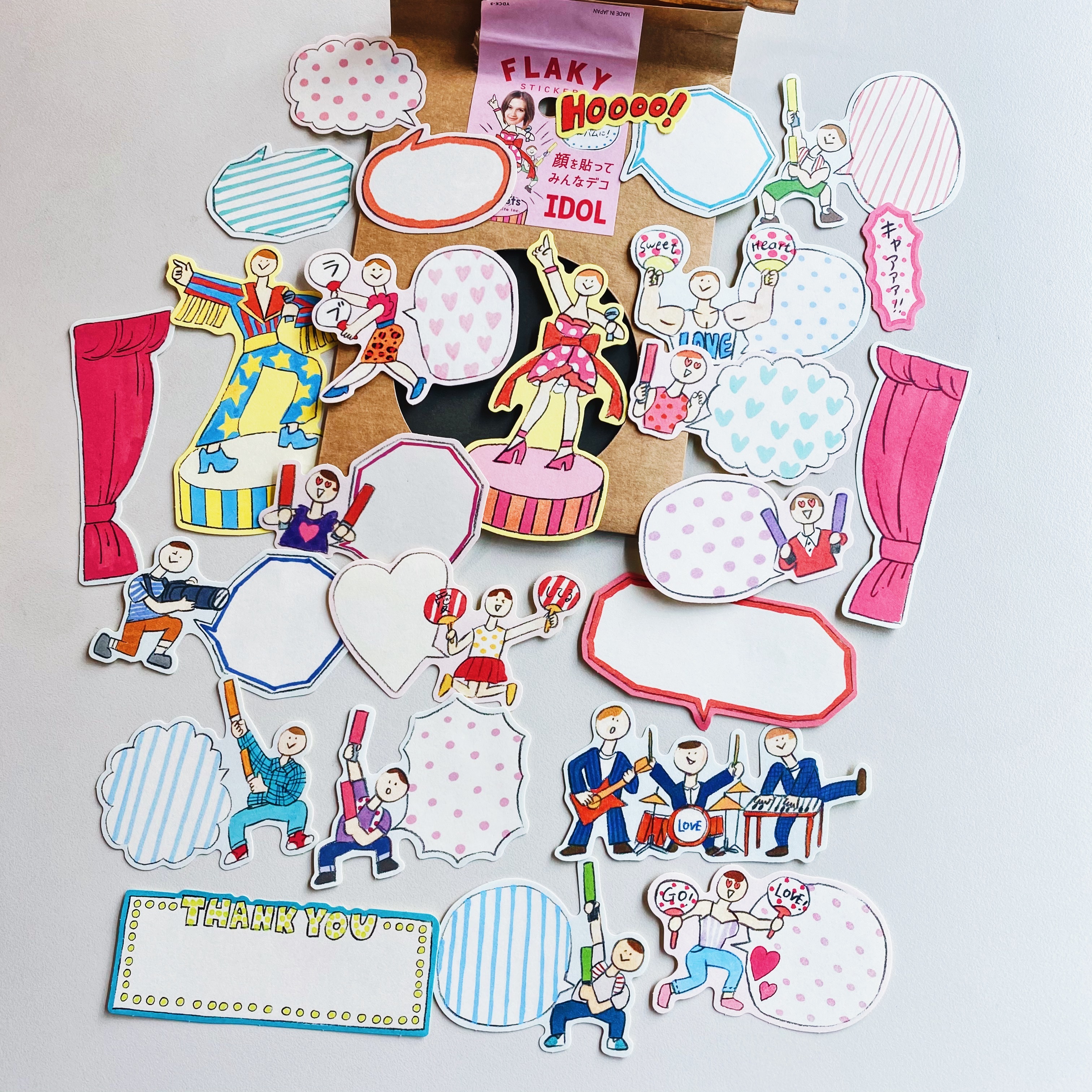 偶像 IDOL 可書寫模造貼紙包 25入｜ 日本 Greeting Life