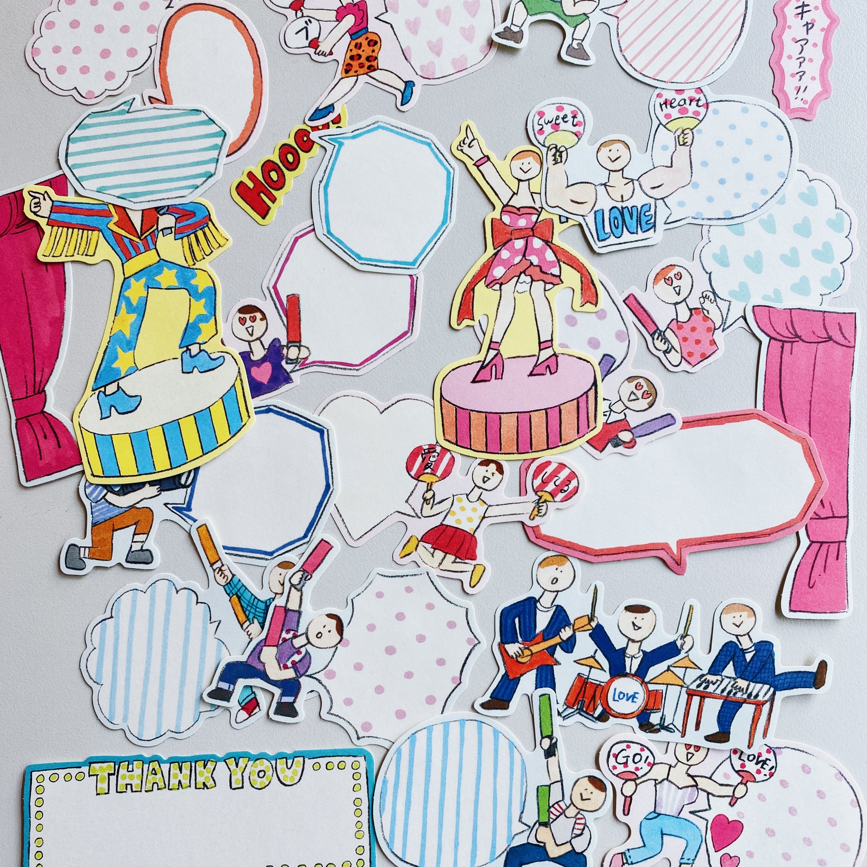 偶像 IDOL 可書寫模造貼紙包 25入｜ 日本 Greeting Life