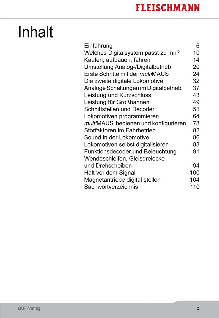 Roco 81385 數位控制簡易操作手冊.內容德文