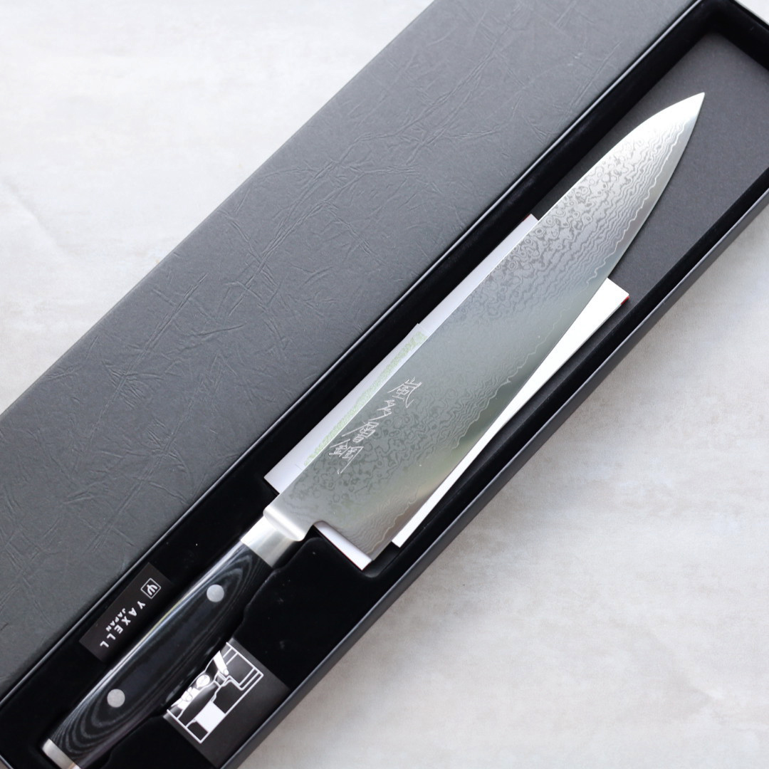 YAXELL 嵐+ 牛刀  240mm VG10 大馬士革