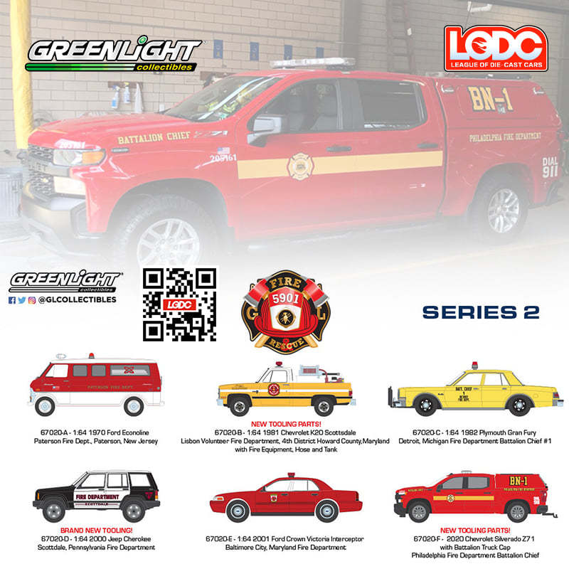 Modèle Réduit Jeep Cherokee 1:64 Greenlight - Série Fire & Rescue 2000