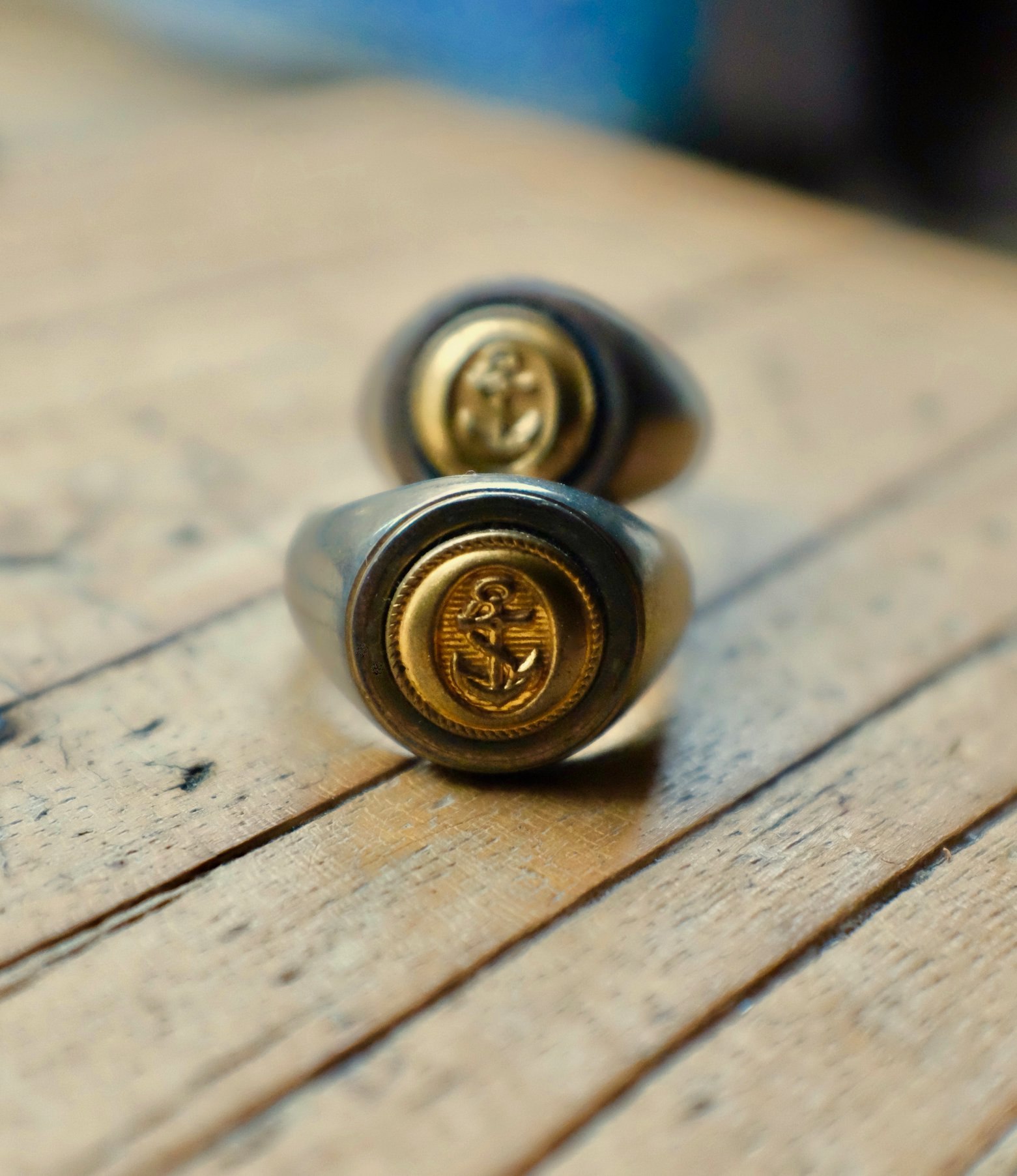 『Faith』Vintage French Navy button ring