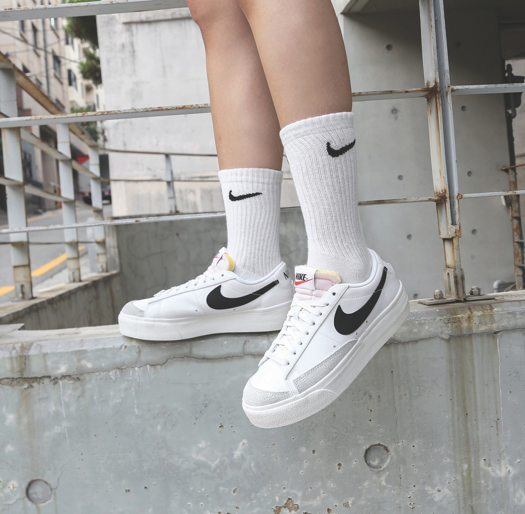 NIKE BLAZER LOW 厚底款 "WHITE-BLACK"