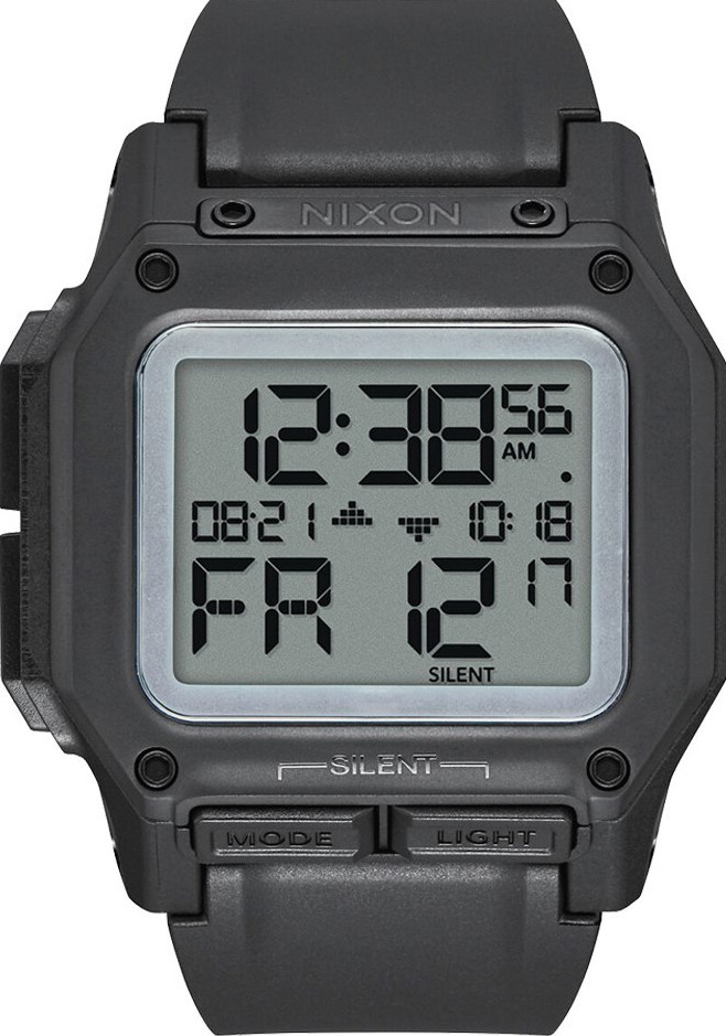 萬年鐘錶 - NIXON 尼克森 衝浪 regulus 電子錶  經典黑 A1180-867  錶徑46MM