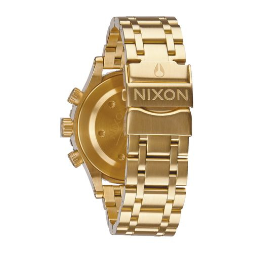 萬年鐘錶 - NIXON 尼克森 THE 38-20  CHRONO  全金黑面三眼計時經典女錶 200M防水 A404-2216  錶徑38MM