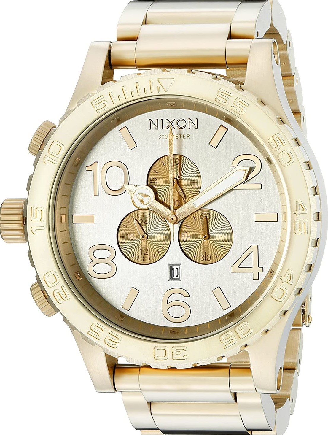 萬年鐘錶 - NIXON 尼克森 THE 51-30  CHRONO 淡金色計時碼表系列 300M防水   A083-1219  錶徑51MM