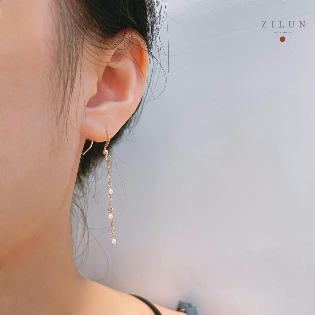 │輕奢│人魚細語 • 樹酯小珍珠 • 耳針耳夾 • 14K注金 • 14kgf