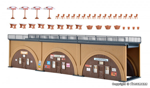 Vollmer 44500 HO scale, Arcades with arc inset, 3 pieces