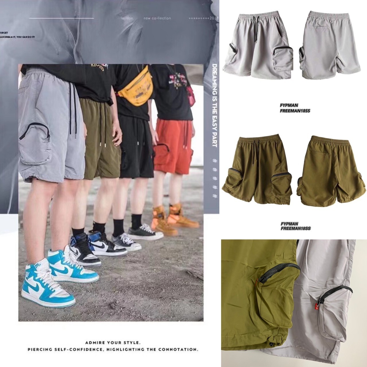 Less than 50% off general agent FYPMAN metal nylon cool feeling function pocket shorts men's wear all-match