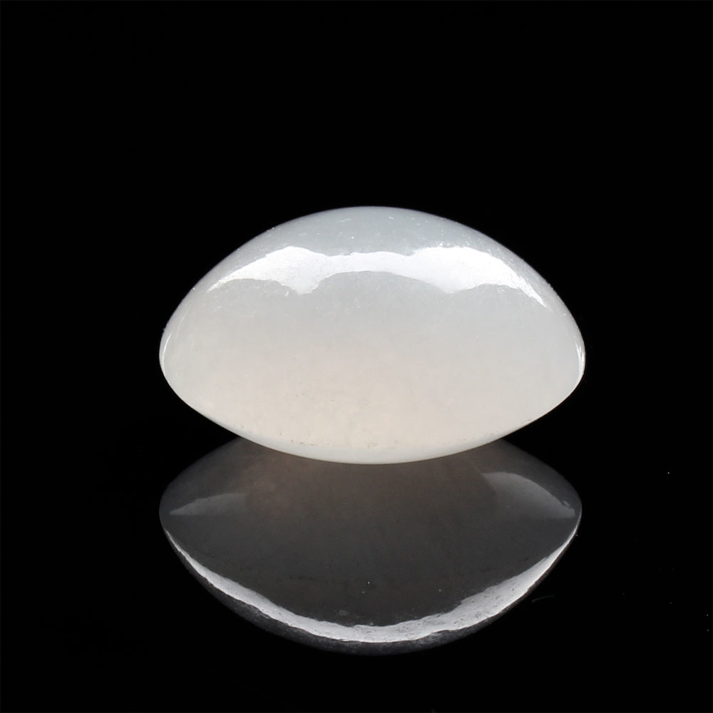 【雅紅珠寶】天然冰種白翡翠蛋面-一片冰心-15.2x14.6x8.2mm-R0090