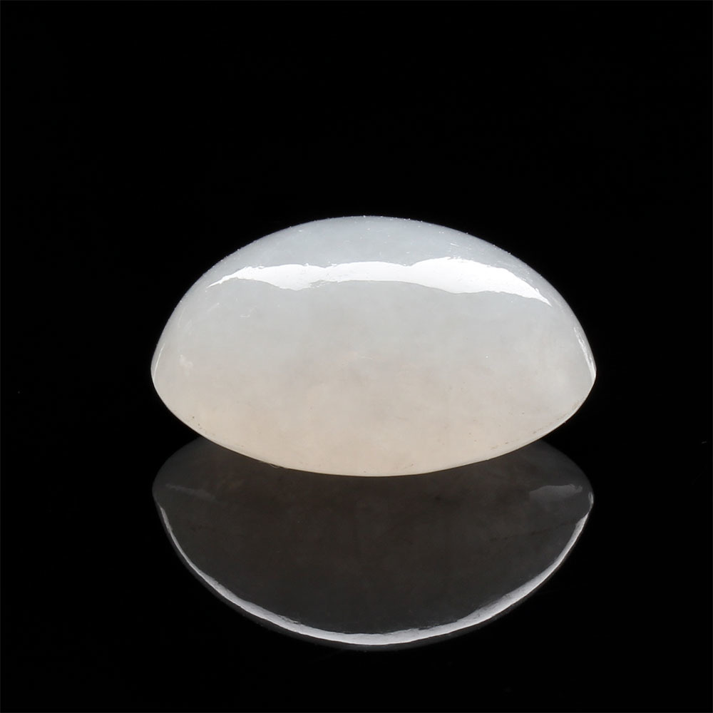 【雅紅珠寶】天然冰種白翡翠蛋面-戛玉敲冰-15.4x11.7x7.8mm-R0094