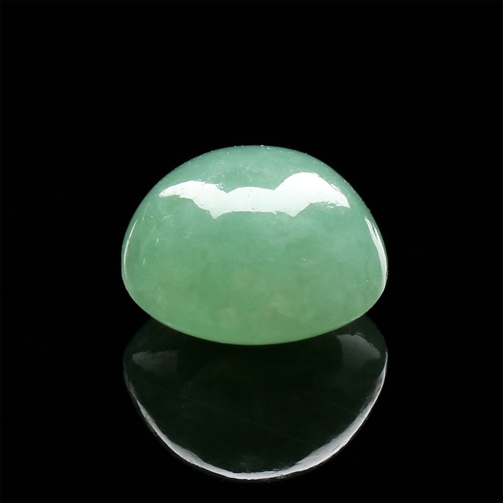 【雅紅珠寶】天然冰種綠翡翠蛋面-綠草如茵-12.1x10.4x6.6mm-R0102