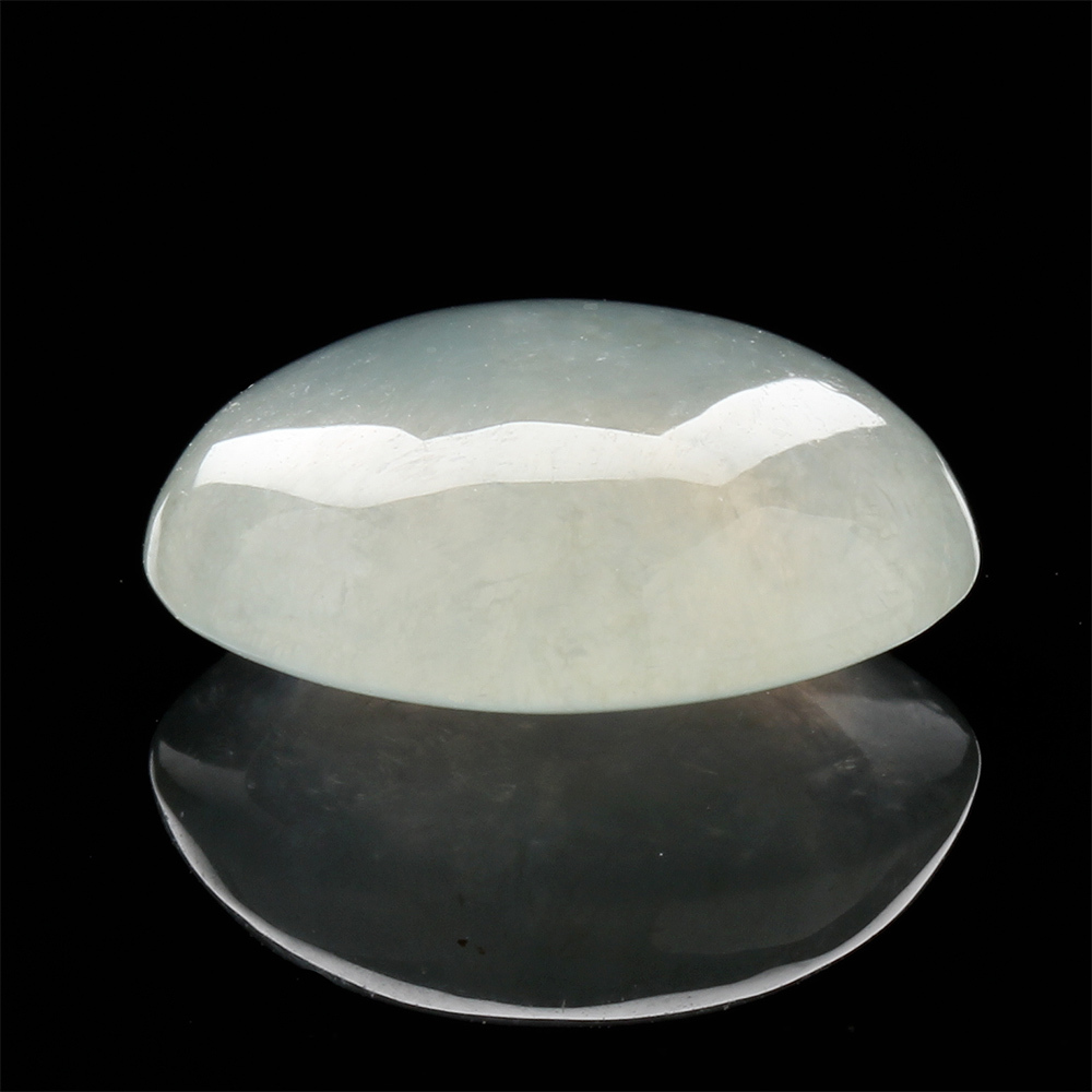 【雅紅珠寶】天然冰種白翡翠玉蛋面-圓圓滿滿-12.4x11.1x5mm-R0071