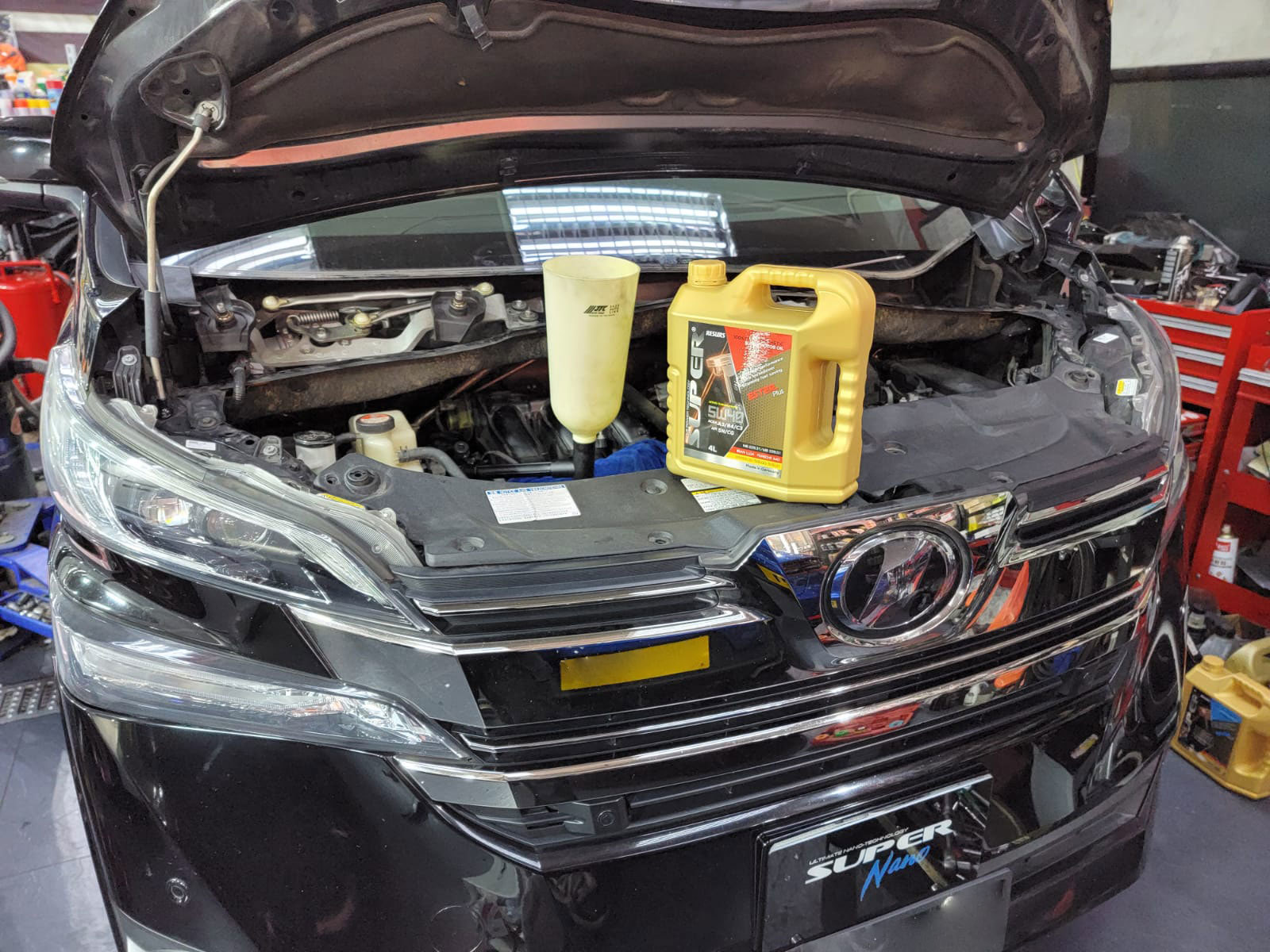 豐田 toyota vellfire 換油 5w40 偈油 汽車保養 super Nano 火炭