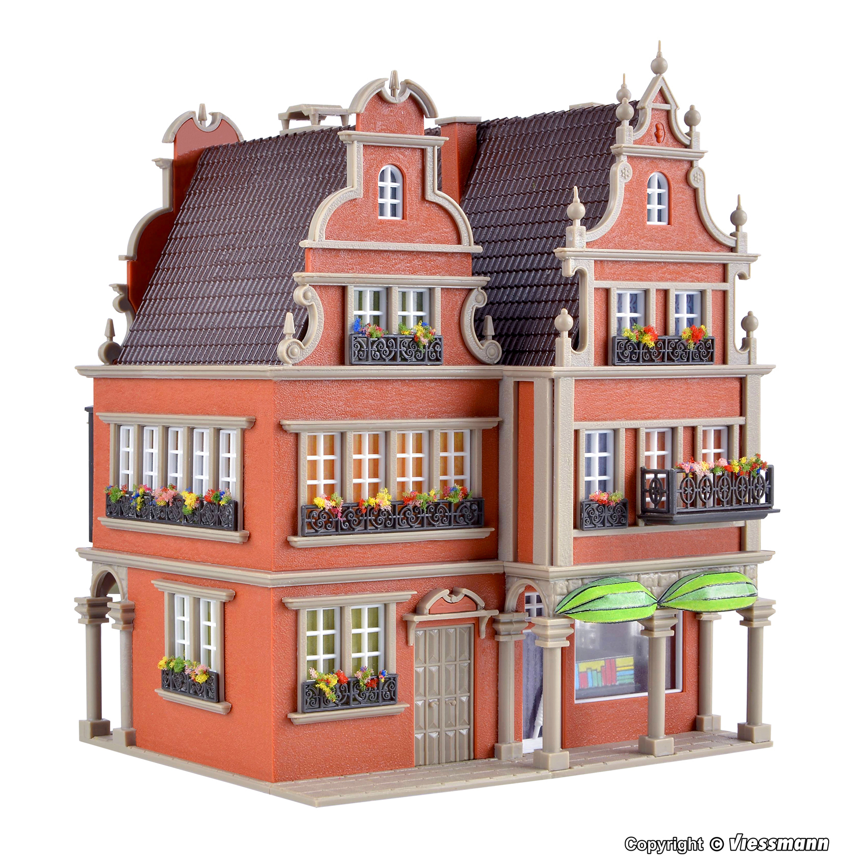 Vollmer 43842 HO規 書店與葡萄酒吧.套件.有室內燈