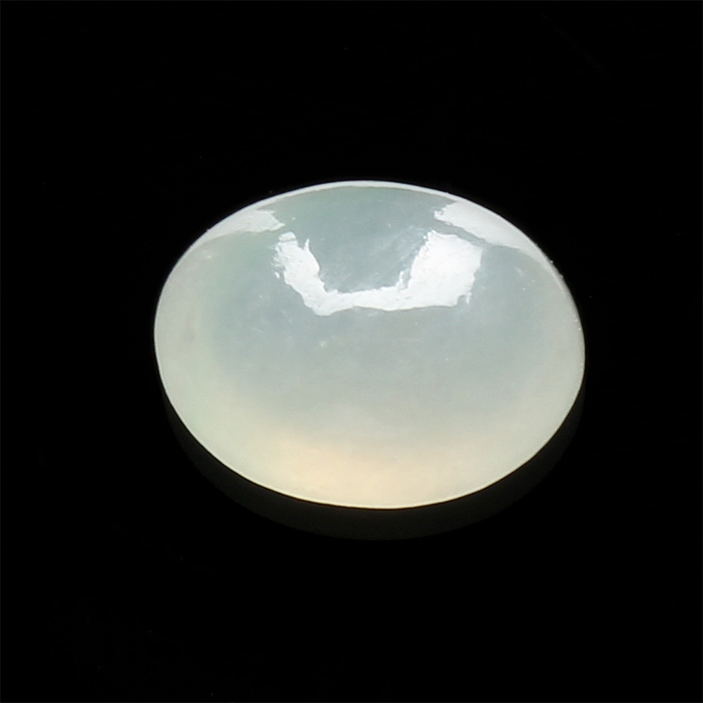 【雅紅珠寶】天然冰種白翡翠玉蛋面-冰透清爽-8.5x6.7x4.5mm-R0108