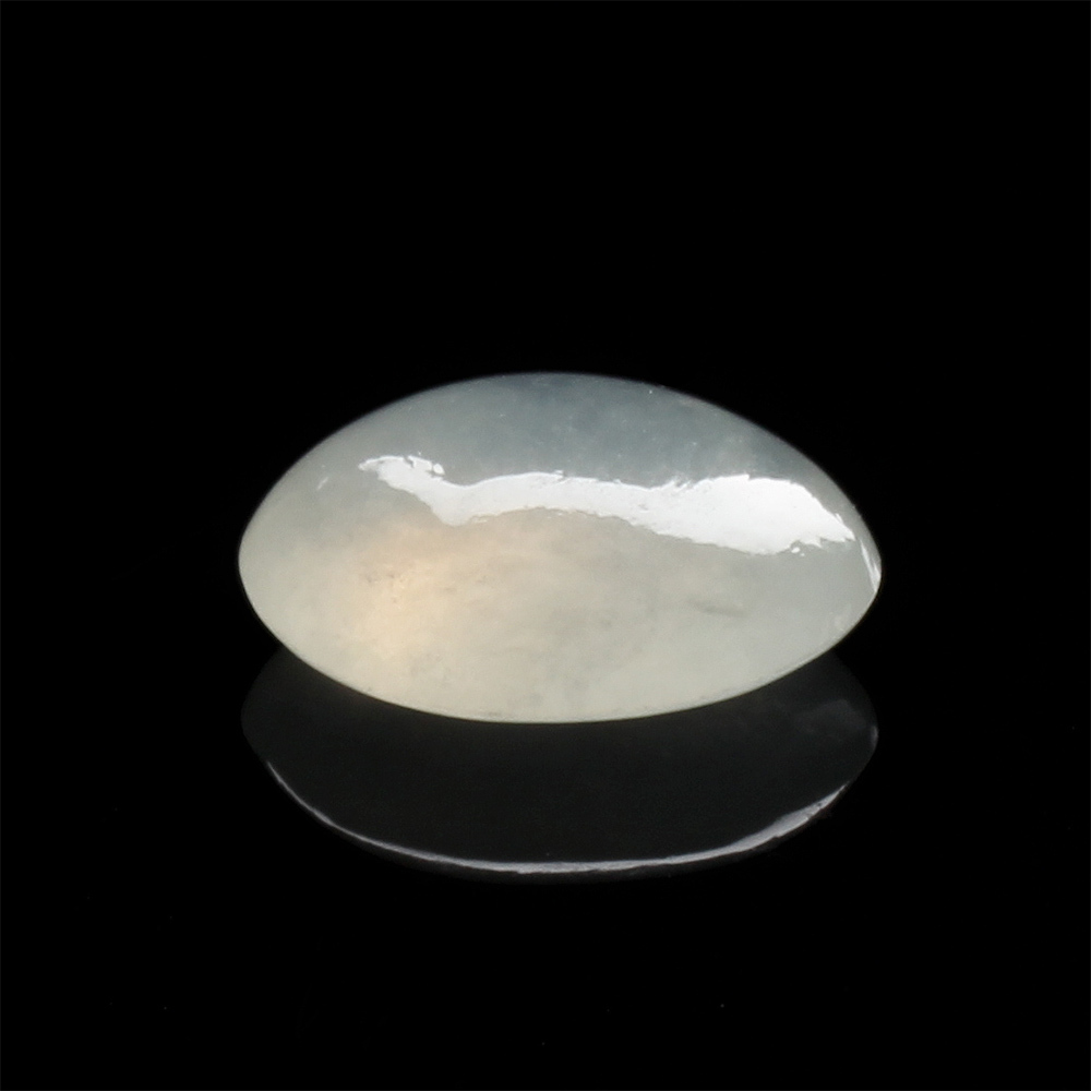 【雅紅珠寶】天然冰種白翡翠玉蛋面-空谷幽蘭-11x8.6x4.3mm-R0116