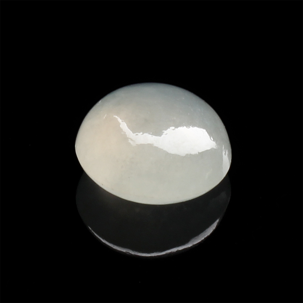 【雅紅珠寶】天然冰種白翡翠玉蛋面-空谷幽蘭-11x8.6x4.3mm-R0116