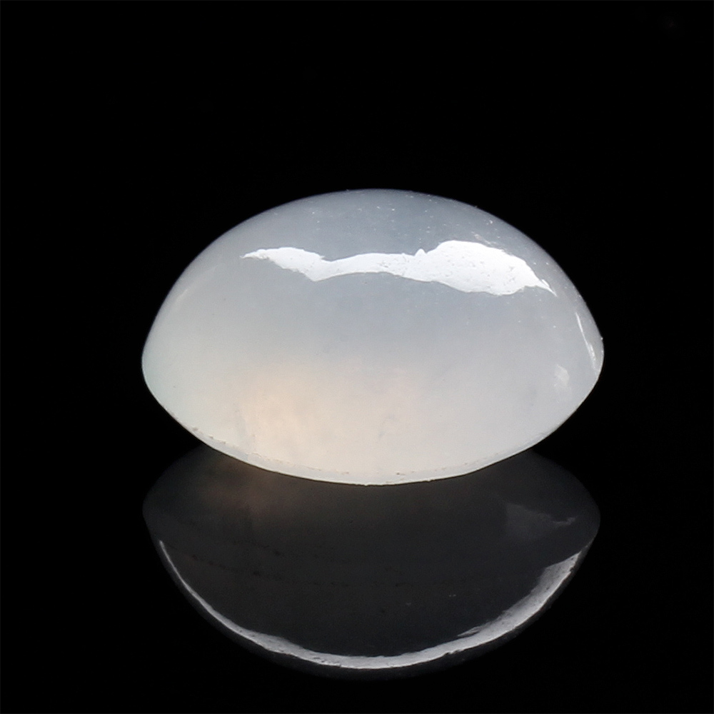 【雅紅珠寶】天然冰種白翡翠玉蛋面-晶瑩透明-8.9x7.8x4.9mm-R0112