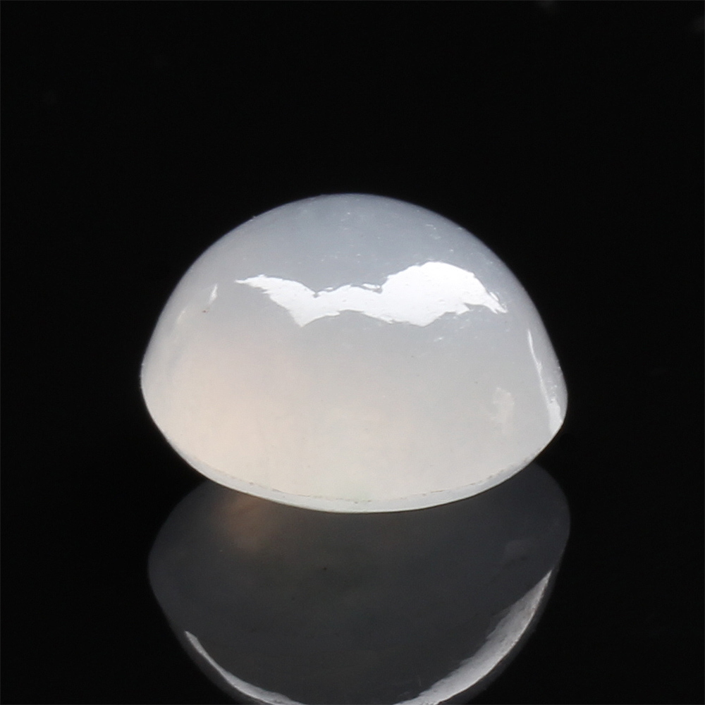 【雅紅珠寶】天然冰種白翡翠玉蛋面-晶瑩透明-8.9x7.8x4.9mm-R0112