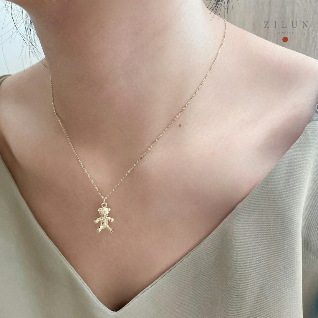 │日常│小熊寶寶 • 幸運吊牌 • 注金項鍊 • 美國14K注金 • 14kgf