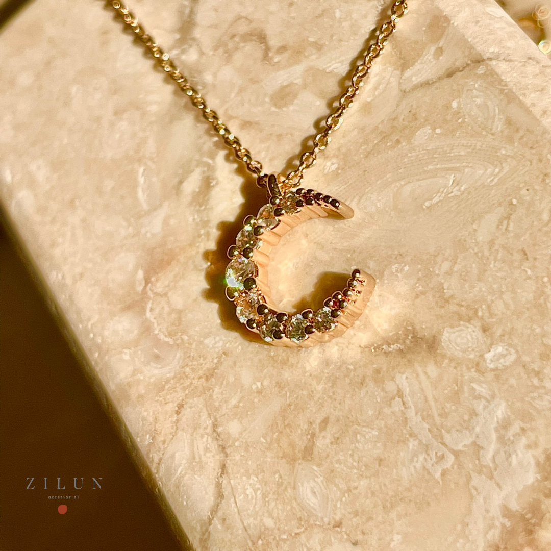 │簡約│月光仙子 • 微鑲鋯石 • 注金項鍊 • 美國14K注金 • 14kgf