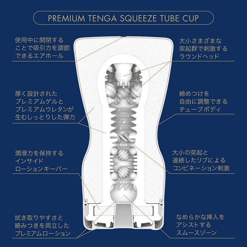 (第二代) TENGA PREMIUM SQUEEZE TUBE CUP 自力感受型飛機杯