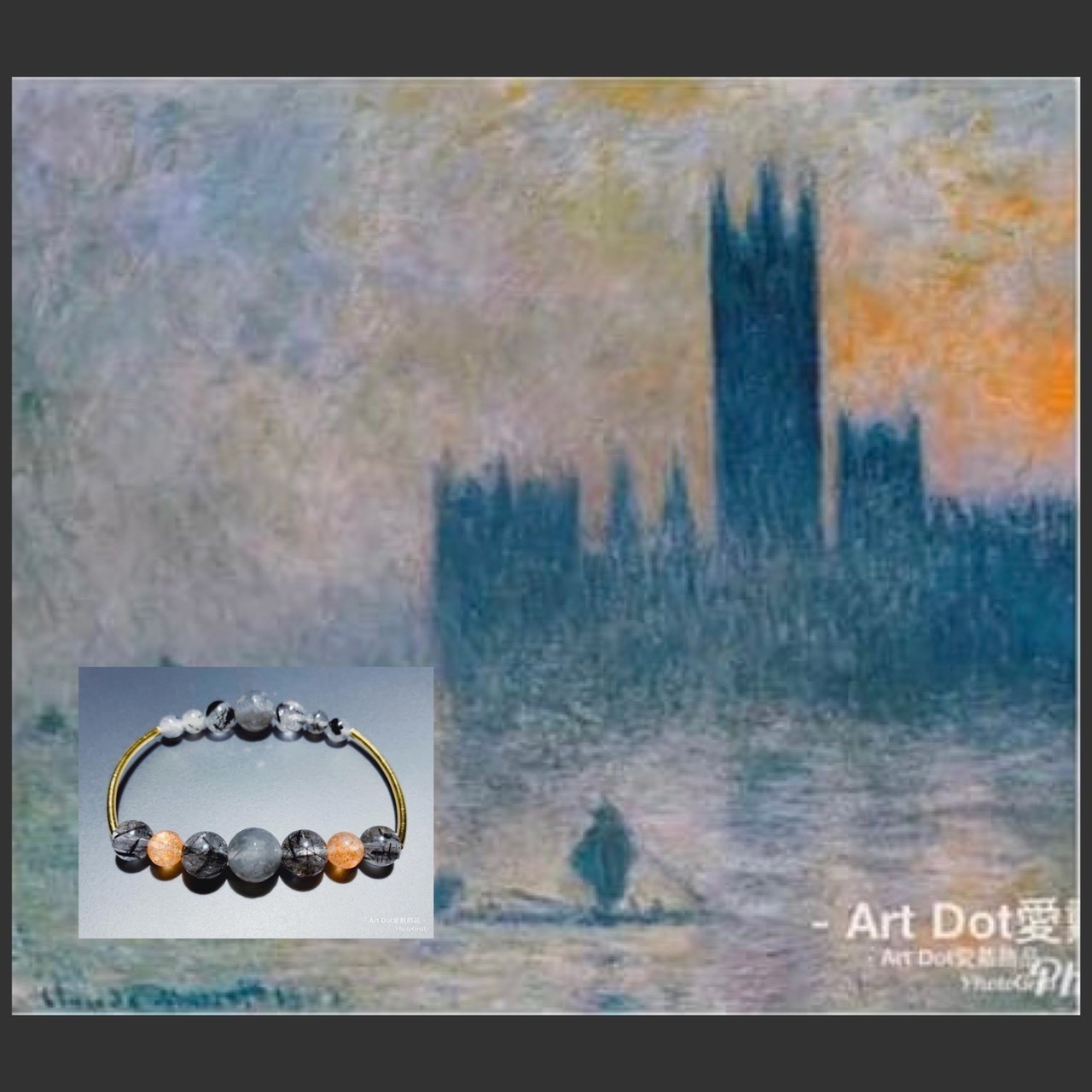 世界名畫系列_莫內國會大廈|黑髮晶金太陽煙晶