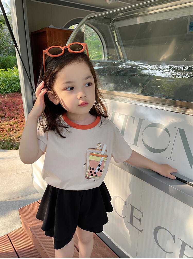 立體珍奶/薯條條紋上衣