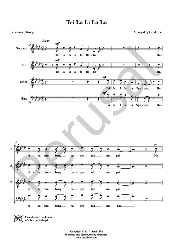 【混聲四部】《Tri La Li La La》