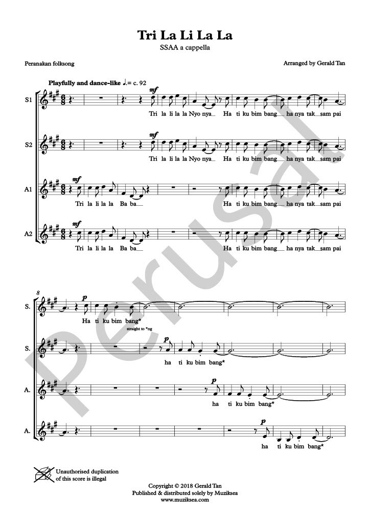 【同聲四部】《Tri La Li La La》