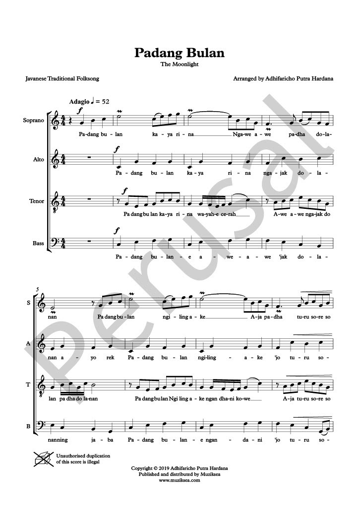 【混聲四部】《Padang Bulan (The Moonlight)》