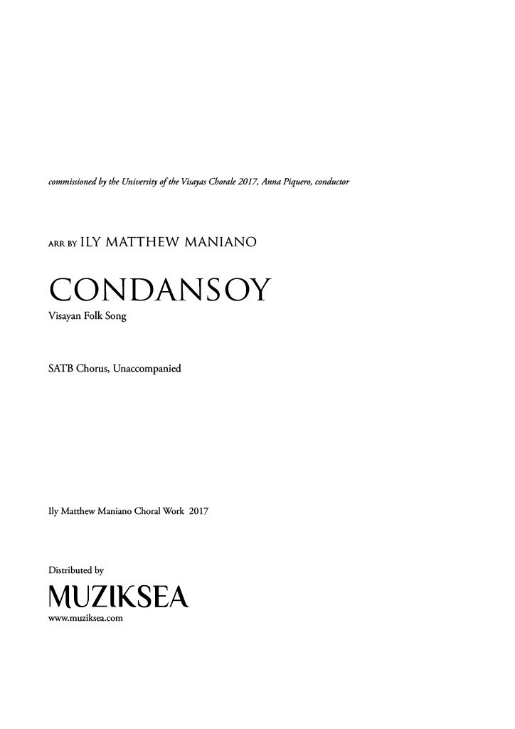 【混聲四部】《Condansoy》